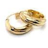 9CT YELLOW GOLD WIDE ROUND HOOP EARRINGS TW 3.6g
