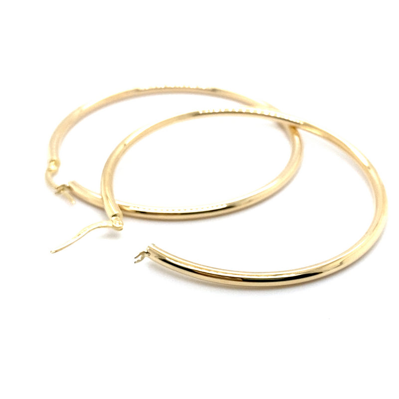 9CT YELLOW GOLD LARGE ROUND HOOP EARRINGS TW 2.3g