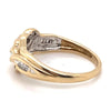 10CT YELLOW GOLD CROSS OVER PATTERN DIAMOND DRESS RING VALUED @ $1299