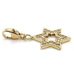 9CT YELLOW GOLD CUBIC ZIRCONIAS SET IN STAR PENDANT WITH CLASP TW 1.25g