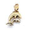 9CT YELLOW & WHITE GOLD 2 DOLPHIN PENDANT WITH CLASP TW 1g
