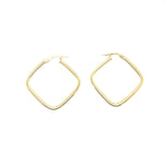 9CT YELLOW GOLD SQUARE HOOP EARRING TW 1g