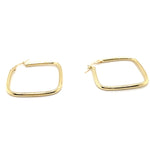 9CT YELLOW GOLD SQUARE HOOP EARRING TW 1g
