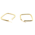 9CT YELLOW GOLD SQUARE HOOP EARRING TW 1g