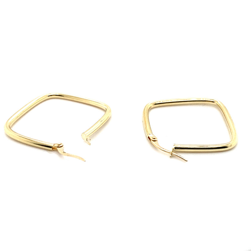 9CT YELLOW GOLD SQUARE HOOP EARRING TW 1g
