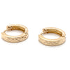 9CT YELLOW GOLD SMALL PATTERN HOOP EARRINGS TW 1.8g