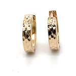 9CT YELLOW GOLD SMALL PATTERN HOOP EARRINGS TW 1.8g
