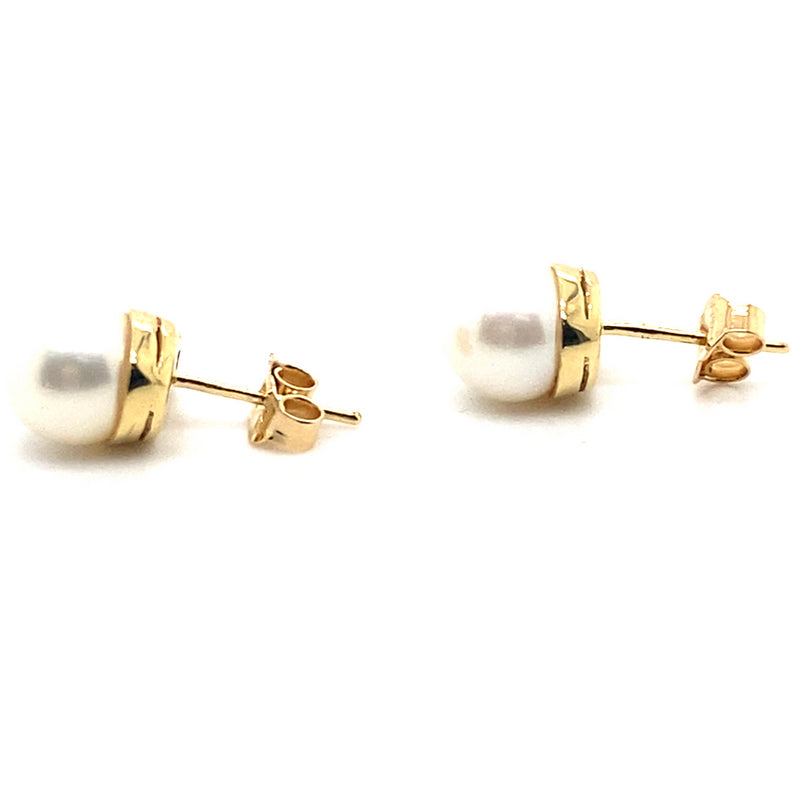 18CT YELLOW GOLD PEARL & SAPPHIRE STUD EARRING VALUED @ $2299