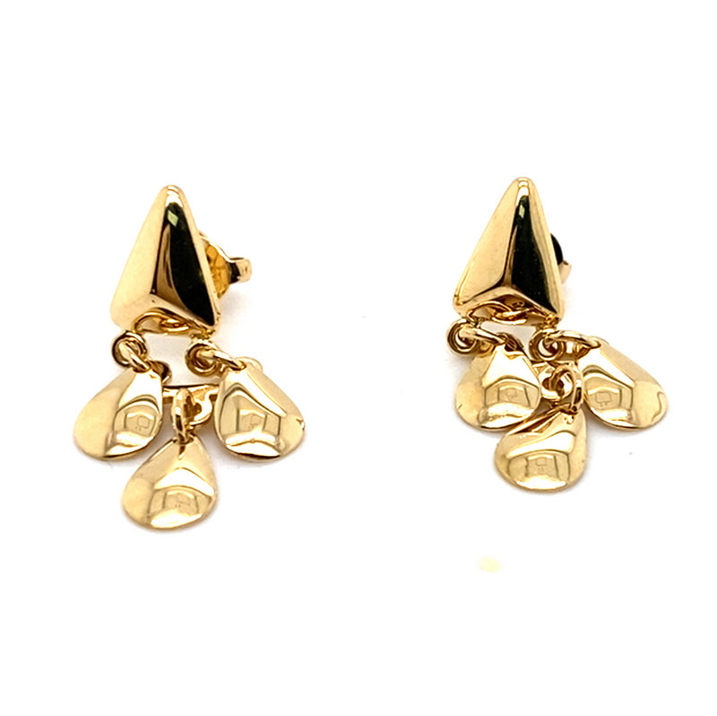 18CT YELLOW GOLD DROP STYLE EARRINGS TW 2.5g