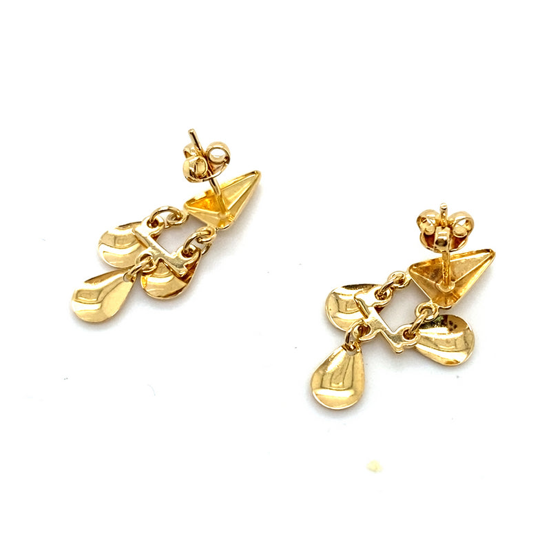 18CT YELLOW GOLD DROP STYLE EARRINGS TW 2.5g