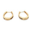 10CT YELLOW GOLD CHANNEL SET DIAMONDS IN OVAL HUGGIE STYLE EARRINGS TW 3g