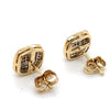 9CT YELLOW GOLD DIAMONDS SET IN THE CUSHION CLUSTER STUD EARRINGS