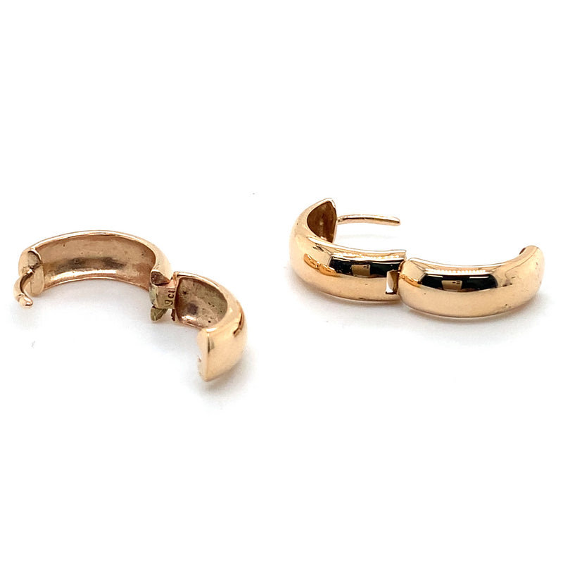 9CT ROSE GOLD ROUND HUGGIE STYLE EARRINGS