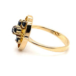 14CT YELLOW GOLD ROUND CUT SAPPHIRE DRESS RING VALUED @ $1899