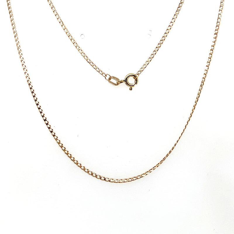 9CT YELLOW GOLD 44CM CURB LINK CHAIN