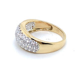 10CT YELLOW GOLD CUBIC ZIRCONIAS SET IN THICKENED TOP DRESS RING