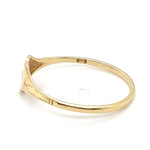 9CT YELLOW GOLD DIAMOND SET IN HEART SHAPE SIGNET RING