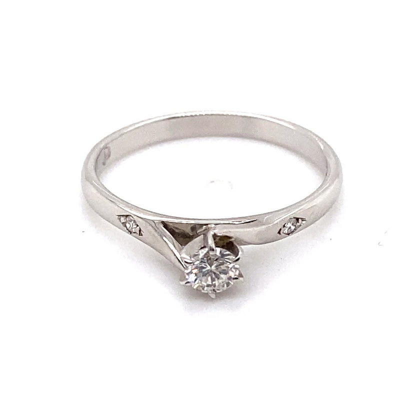 18CT WHITE GOLD & PALLADIUM DIAMOND DRESS RING VALUED @ $1799