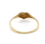 9CT YELLOW GOLD DIAMOND SET IN HEART SHAPE SIGNET RING