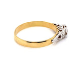 18CT YELLOW & WHITE GOLD EUROPEAN CUT DIAMOND DRESS RING VALUED @ $1399