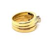 18CT YELLOW & WHITE GOLD JOINED THICKENED TOP BRIDAL SET VALUED @ $7599