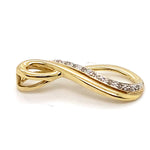 9CT YELLOW GOLD DOUBLE TWIST DIAMOND SET PENDANT