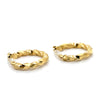18CT YELLOW GOLD SMALL HOLLOW TWIST OVAL HOOP EARRINGS