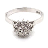 18CT WHITE GOLD DIAMOND CLUSTER DRESS RING VALUED @ $1799