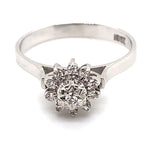 18CT WHITE GOLD DIAMOND CLUSTER DRESS RING VALUED @ $1799
