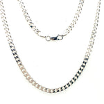 56CM SILVER SOLID CURB LINK CHAIN