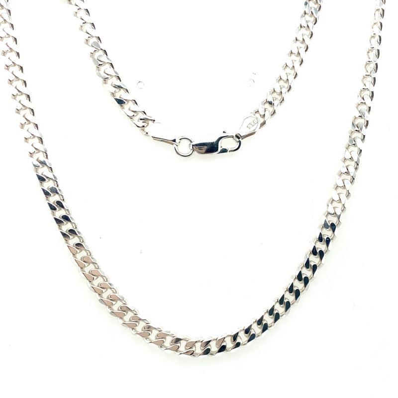56CM SILVER SOLID CURB LINK CHAIN