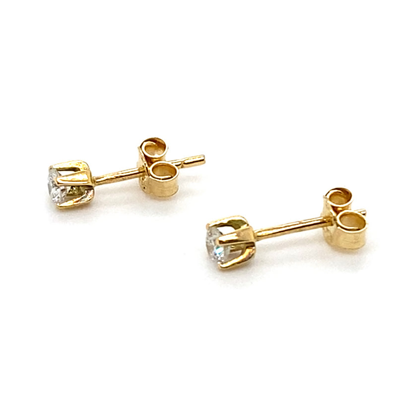 9CT YELLOW GOLD DIAMOND STUD EARRINGS VALUED @ $1199