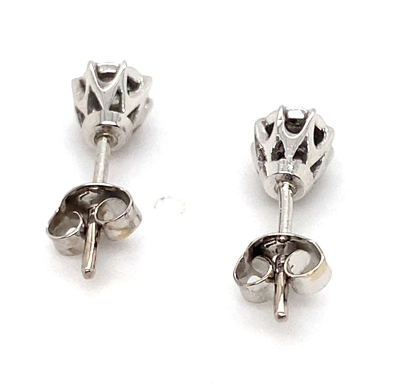 18CT WHITE GOLD DIAMOND STUD EARRINGS VALUED @ $1999