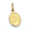 9CT YELLOW GOLD OVAL SAINT CHRISTOPHER PENDANT