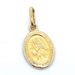 9CT YELLOW GOLD OVAL SAINT CHRISTOPHER PENDANT