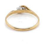 9CT YELLOW & WHITE GOLD DIAMONDS SET IN TRILOGY SETTING DRESS RING