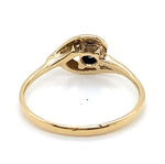 9CT YELLOW GOLD SAPPHIRE & DIAMOND SET IN WRAP AROUND SETTING DRESS RING