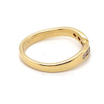 18CT YELLOW GOLD V PATTERN DIAMOND DRESS RING VALUED @ $1699