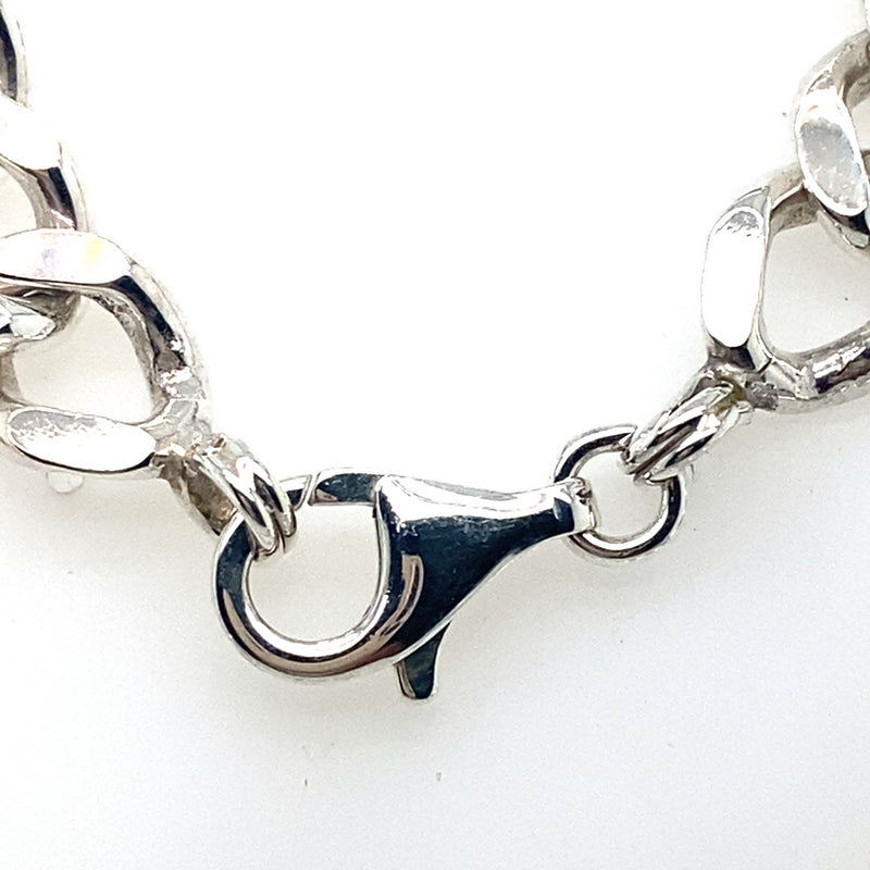 46CM SILVER SOLID CURB LINK CHAIN