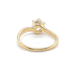 9CT YELLOW GOLD CUBIC ZIRCONIA SET IN RAISED SETTING DRESS RING