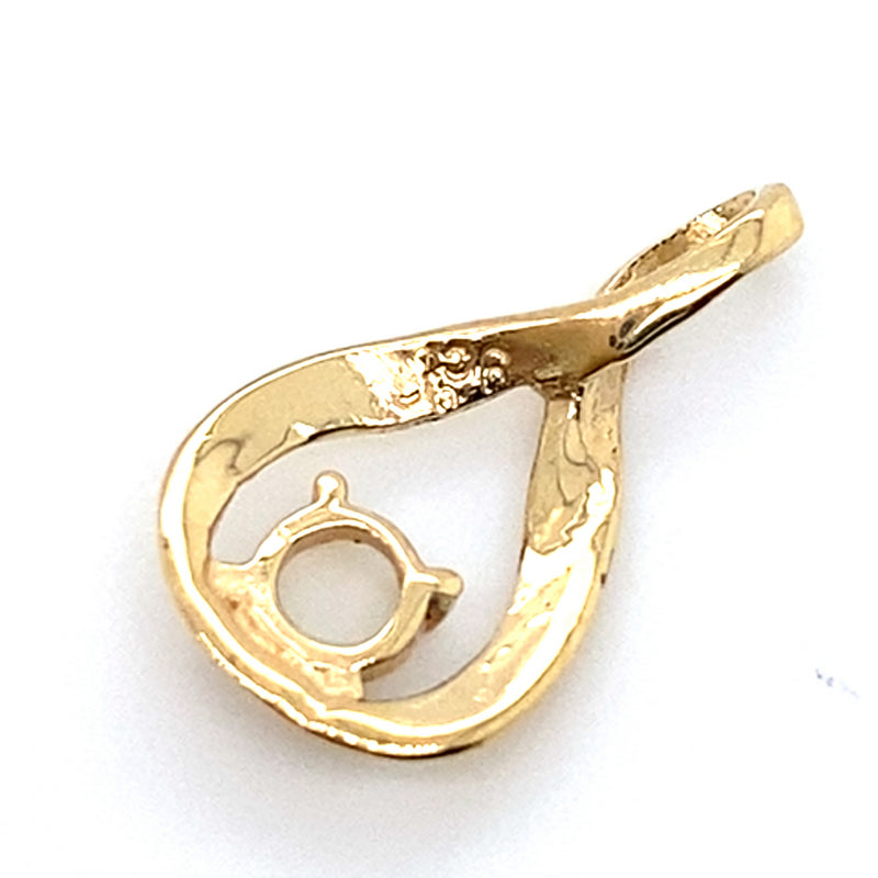 9CT YELLOW GOLD ROUND CUT LIGHT OPAL PENDANT