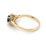 9CT YELLOW GOLD SAPPHIRE & DIAMOND IN WRAP AROUND SHOULDER DRESS RING