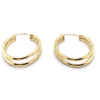 9CT YELLOW GOLD OVAL DOUBLE HOOP EARRINGS