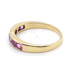 9CT YELLOW GOLD CHANNEL SET SYNTHETIC PINK SAPPHIRES DRESS RING