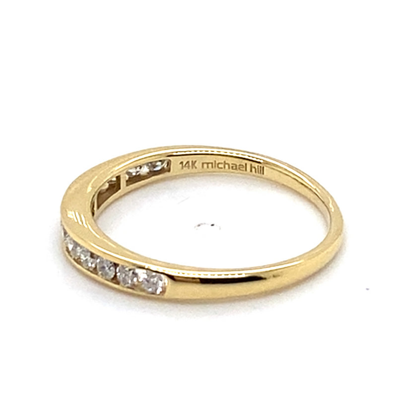 14CT YELLOW GOLD CHANNEL SET DIAMOND DRESS RING