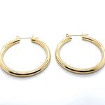 9CT YELLOW GOLD LARGE HOOP EARRINGS