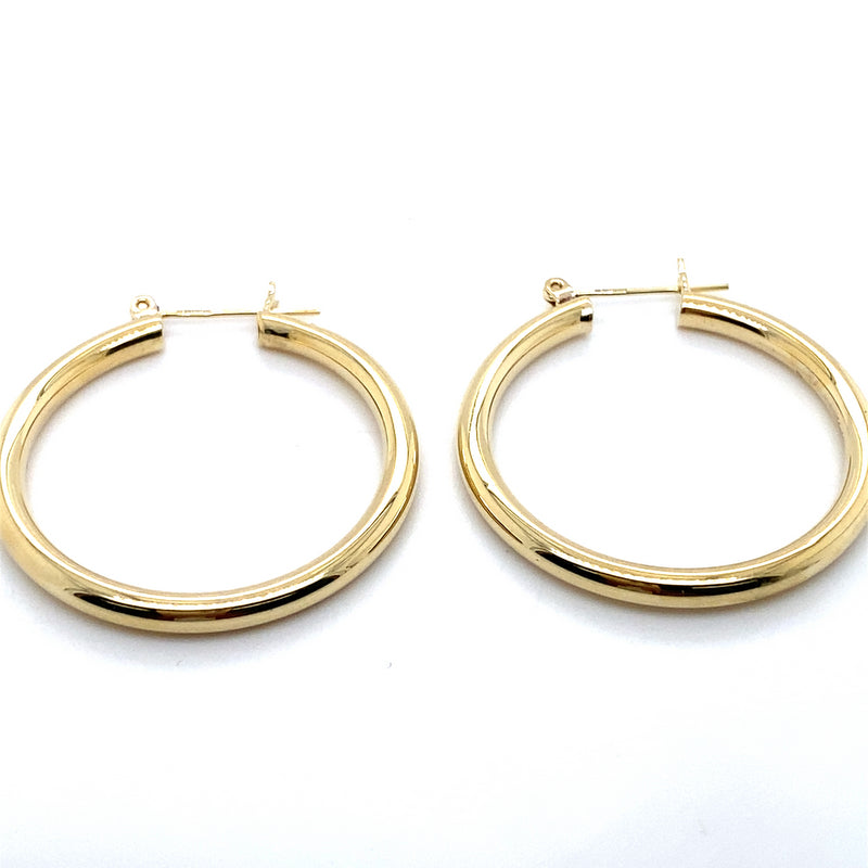 9CT YELLOW GOLD LARGE HOOP EARRINGS