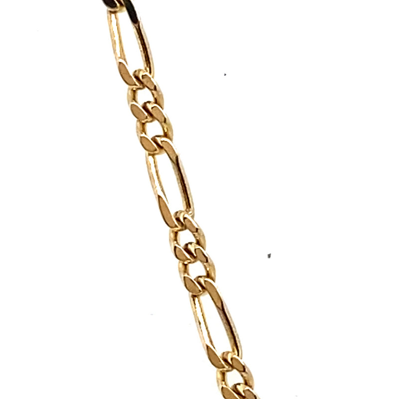 9CT YELLOW GOLD 40CM 2+1 FIGARO LINK CHAIN