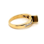 18CT YELLOW GOLD FORMED UP STYLE DIAMOND DRESS RING VALUED @ $5799