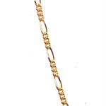 9CT YELLOW GOLD 50CM 3+1 FIGARO LINK CHAIN
